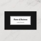 Carte de récompenses de fidélité moderne en noir e (Dos)