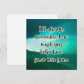 Carte de reconnaissance avec message chaleureux (Devant / Derrière)