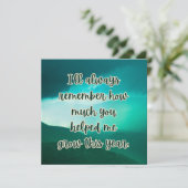 Carte de reconnaissance avec message chaleureux (Debout devant)