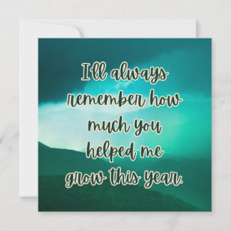 Carte de reconnaissance avec message chaleureux