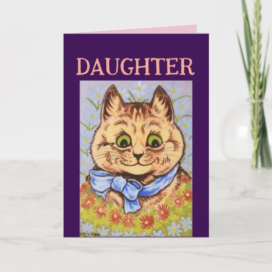 CARTE DE RECONNAISSANCE CHAT FILLE ANNIVERSAIRE (Devant)