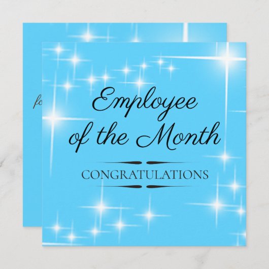 Carte de reconnaissance de l'employé du mois (Devant / Derrière)