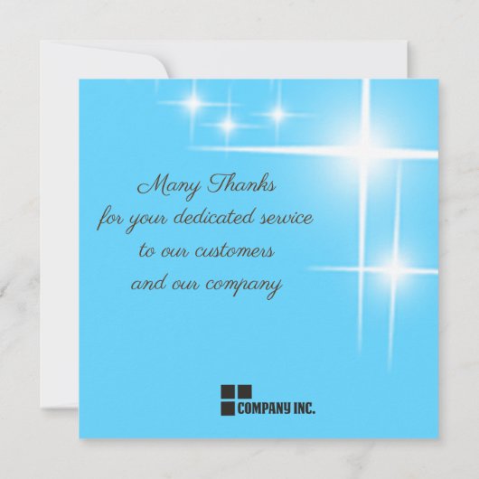 Carte de reconnaissance de l'employé du mois (Dos)