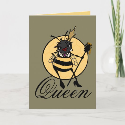 CARTE DE RÉCRÉTATION VERTICALE CUTE QUEEN BEE (Devant)