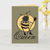 CARTE DE RÉCRÉTATION VERTICALE CUTE QUEEN BEE (Fleur jaune)