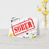 Carte de récupération Sobre Grunge Stamp Sobriety (Fleur jaune)