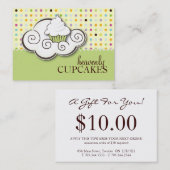 Carte De Réduction 100 bons de cadeau de petit gâteau (Devant / Derrière)