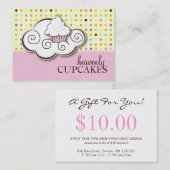 Carte De Réduction 100 bons de cadeau de petit gâteau (Devant / Derrière)