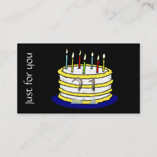 Carte De Réduction 21ème Gâteau d'anniversaire du certificat-prime