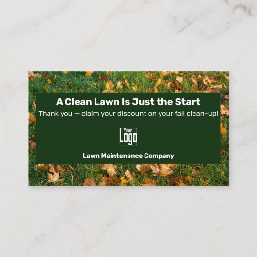 Carte De Réduction A Clean Lawn Is Just the Start Seasonal Autumn (Devant)