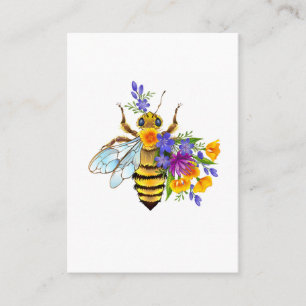 Carte De Réduction Abeille à fleurs avec plantes sauvages