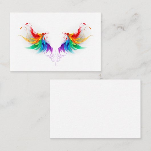Carte De Réduction Ailes fluffy arc-en-ciel (Devant / Derrière)