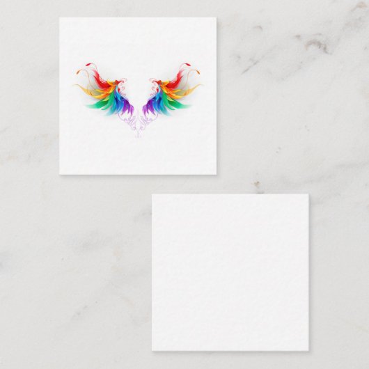 Carte De Réduction Ailes fluffy arc-en-ciel (Devant / Derrière)