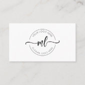 Carte De Réduction Ajoutez Votre Logo Monogramme Initiales Client Bla (Devant)