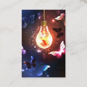 Carte De Réduction Ampoule lumineuse avec papillons nocturnes