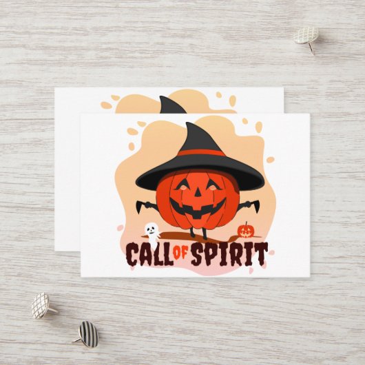 Carte De Réduction Appel de l'Esprit d'Halloween (Devant/Arrière en situation)
