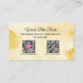 Carte De Réduction Aquarelle Jaune Restaurant Qr Code Menu et (Dos)