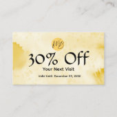 Carte De Réduction Aquarelle Jaune Restaurant Qr Code Menu et (Devant)