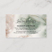 Carte De Réduction Aquarelle moderne élégante Vert et Or (Dos)