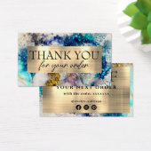 Carte de réduction aquarelle pailletée or bleu arg (Bureau)