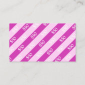 Carte De Réduction : Arc en ruban rose cadeau d'affaires de 50 $ (Dos)