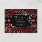 Carte De Réduction Argent rouge floral de spa de chèque-cadeau de (Dos)
