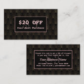 Carte De Réduction Artiste maquillage Rose Art Déco (Devant / Derrière)