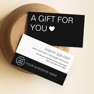 Carte De Réduction Augmenter les clients réguliers avec un bon cadeau