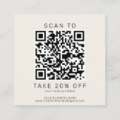Carte De Réduction AVERY Chic Or Noir Code QR Entreprise Merci (Dos)