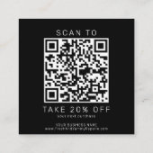 Carte De Réduction AVERY Modern Dark Black Business QR Code Thank You (Dos)