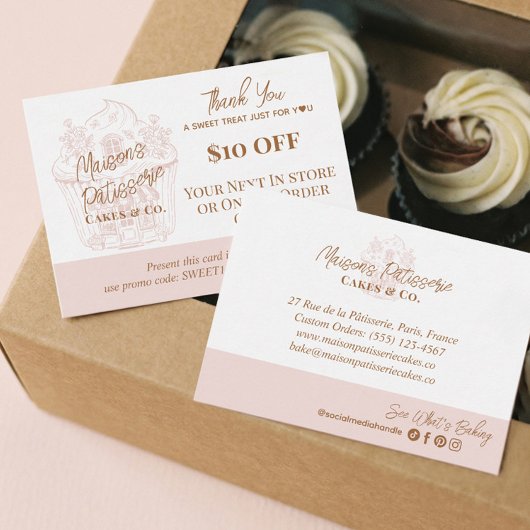 Carte De Réduction Baker Cupcake Thank You Promo Code Pastry Bakery