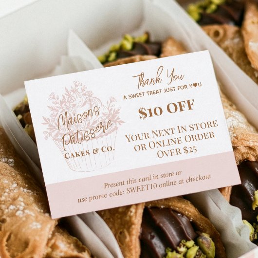 Carte De Réduction Baker Floral Cupcake Thank You Promo Code Bakery