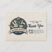 Carte De Réduction Bakery Pastry Chef Cake Baker Thank You Promo Code (Devant)