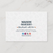 Carte De Réduction Bakery Pastry Chef Cake Baker Thank You Promo Code (Dos)