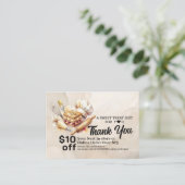 Carte De Réduction Bakery Pastry Chef Cake Baker Thank You Promo Code (Debout devant)