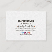Carte De Réduction Bakery Pastry Chef Cake Baker Thank You Promo Code (Dos)