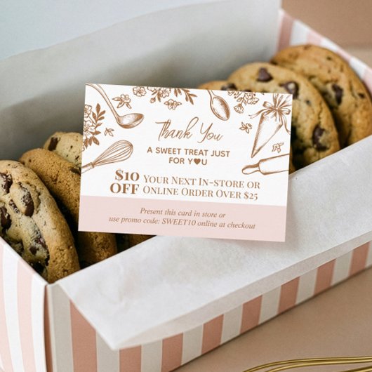 Carte De Réduction Baking Utensils Thank You Promo Code Bakery Logo