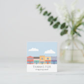 Carte De Réduction Bâtiments pastel mignons modernes (Debout devant)