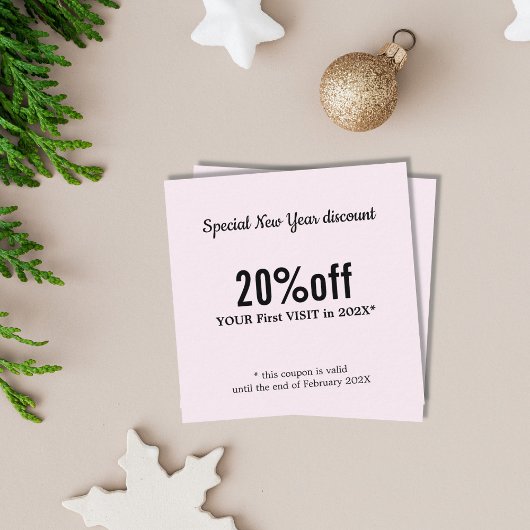 Carte De Réduction Beauté rose clair élégant et moderne