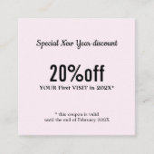 Carte De Réduction Beauté rose clair élégant et moderne (Devant)