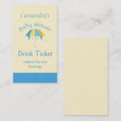 Carte De Réduction Billet bleu de boissons de baby shower doux de (Devant / Derrière)