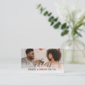 Carte De Réduction Billet Mariage photo de calligraphie délicate Boir (Debout devant)