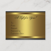 Carte De Réduction Black Gold Diamond Gold Business Certficate Cadeau (Dos)