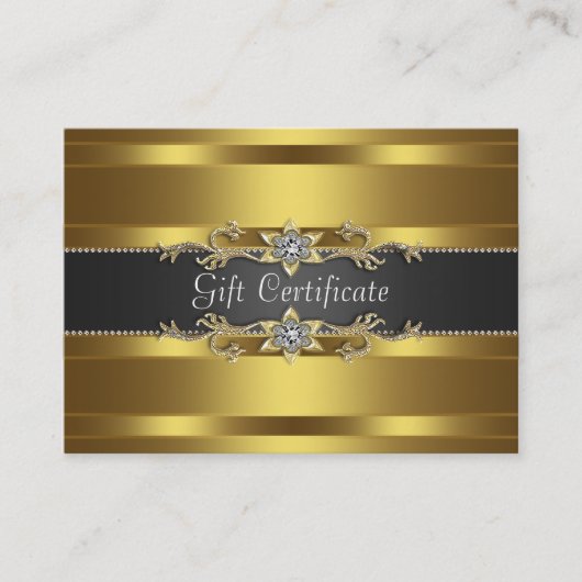 Carte De Réduction Black Gold Diamond Gold Business Certficate Cadeau (Devant)