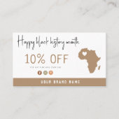 Carte De Réduction Black histoire mois moderne esthétique cadeau coup (Devant)