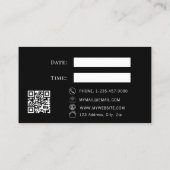 Carte De Réduction Black QR business customer client appointment card (Dos)