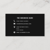 Carte De Réduction Blanc Noir Simple Élégant Promo de fidélité commer (Dos)