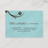 Carte De Réduction Bleu aqueux de fleur de spa de chèque-cadeau de (Dos)