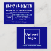 Carte de réduction Bleue d'Halloween d'affaires (Devant / Derrière)