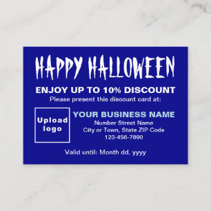 Carte de réduction Bleue d'Halloween d'affaires
